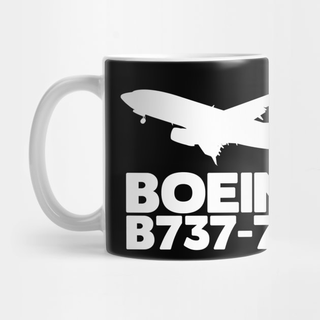 Boeing B737-700 Silhouette Print (White) by TheArtofFlying